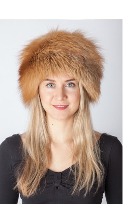 Red-Golden fox fur hat